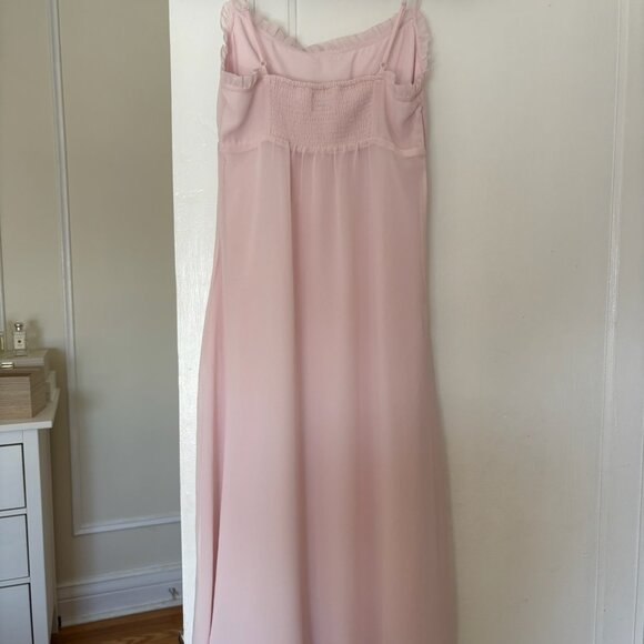 Wilfred by Aritzia Soft Pink Chiffon Midi Dress – Size 2 - Picture 4 of 6